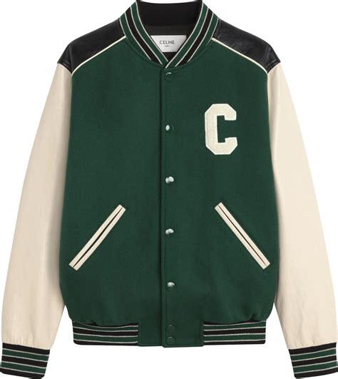 celine green varsity jacket|celine cropped jacket.